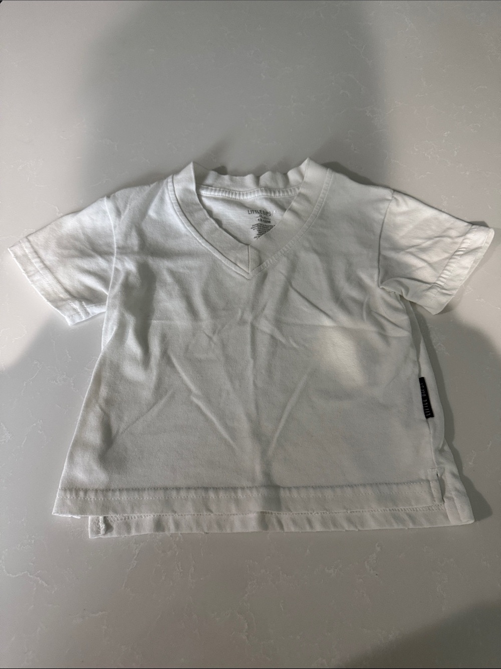 Little Bipsy White V-Neck Short Sleeve Tee